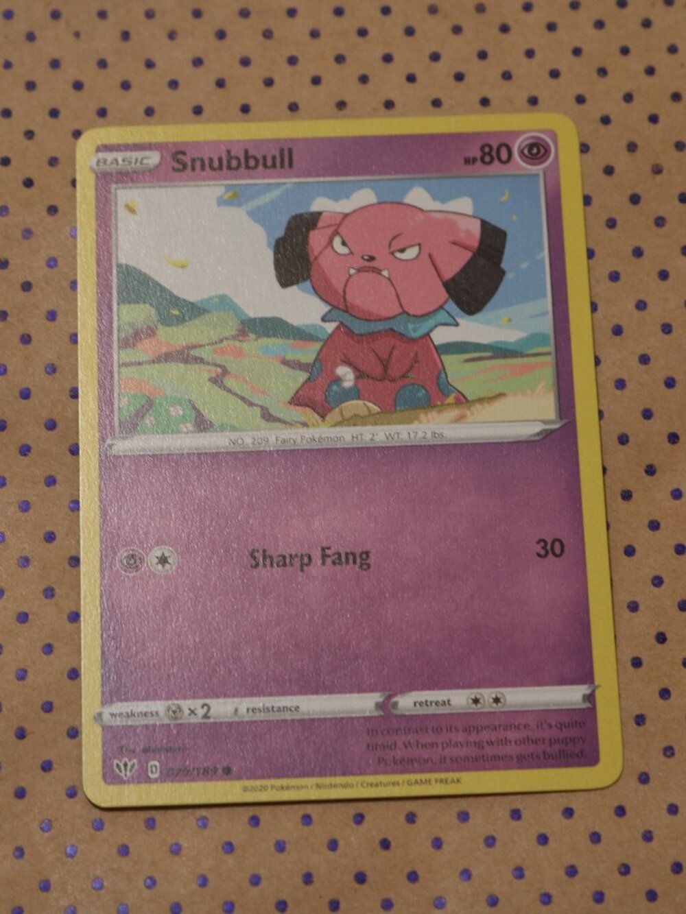 Snubbull 070/189 Pokemon Card (2020)